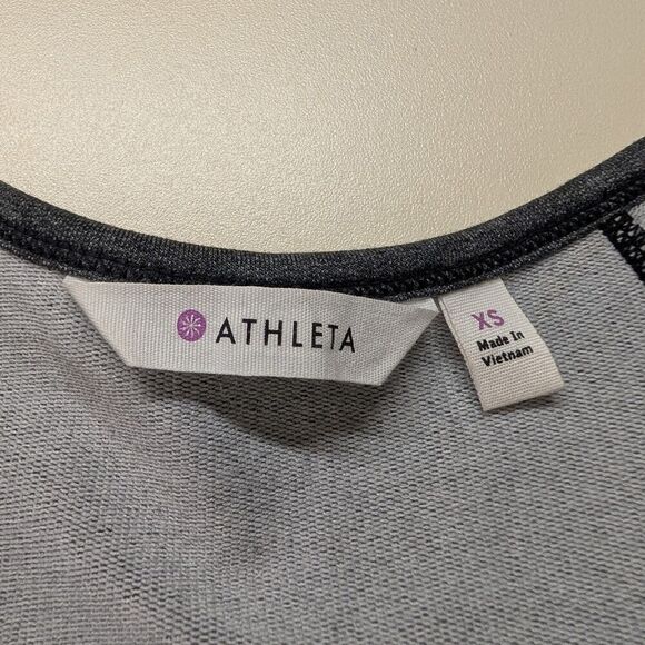 NWT ATHLETA Omega Dress Color Block Heather Grey White Body Con Long Sleeve  XS - Picture 3 of 5